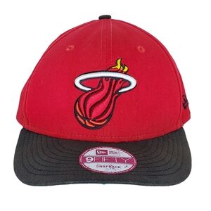New Era 9Fifty Snapback Men's Miami Heat Red Black Cap Hat NWT NEW